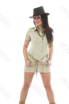 Beautiful brunette in stetson