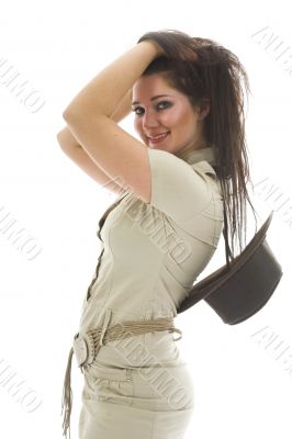 Beautiful brunette in stetson