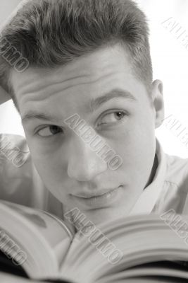 portrait of  student with  book