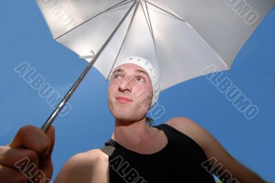 guy with  umbrella