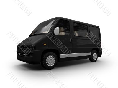 Van isolated front view