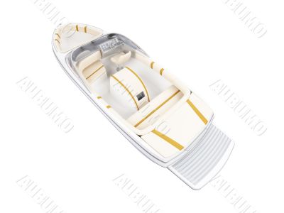 Small Boat isolated back view