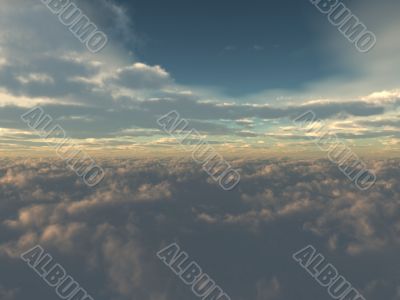 The blue sky and beautiful white clouds