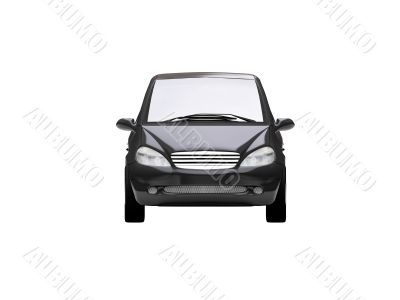 isolated black car front view 05