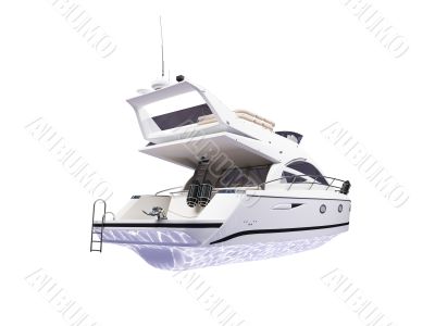 Yacht isolated back view