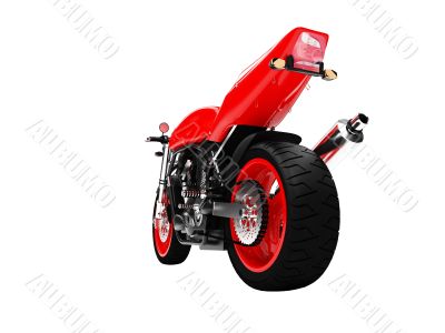 isolated motorcycle back view 02