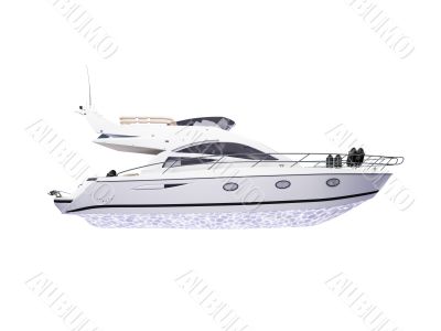 Yacht isolated side view