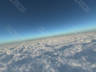 The blue sky and beautiful white clouds