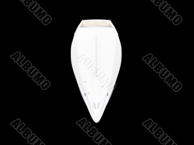 White Boat isolated front view