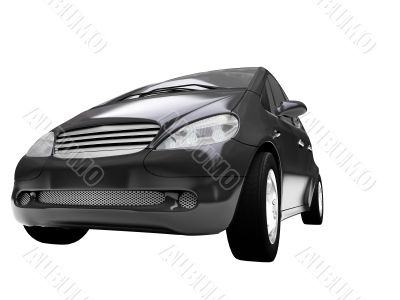 isolated black car front view 02