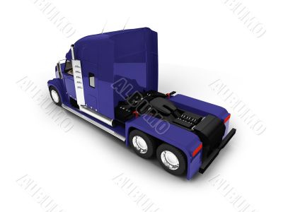 Monstertruck isolated blue back view
