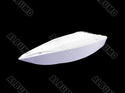 White Boat isolated front view