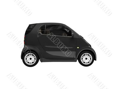 Mini isolated black car side view