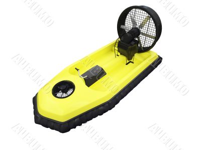 Yellow hcraft isolated front view
