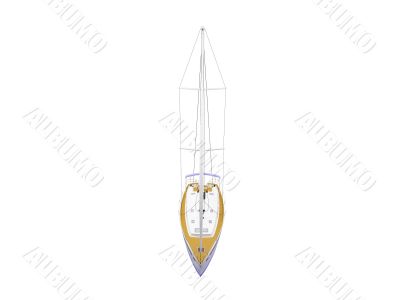 Vessel boat isolated front view