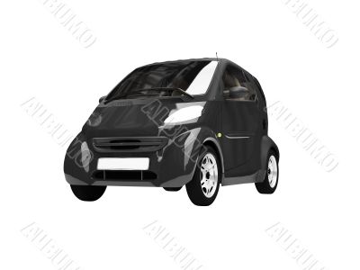 Mini isolated black car front view 03