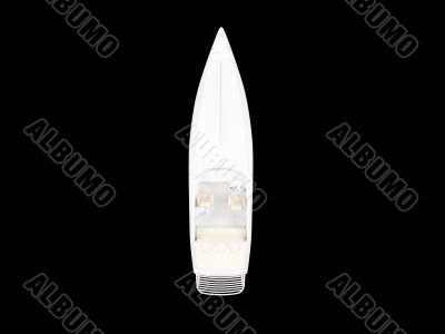 White Boat isolated top view