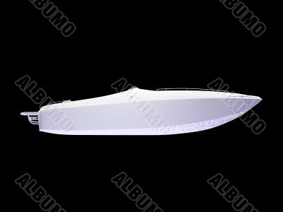 White Boat isolated side view