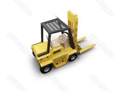 SmallFork isolated heavy machine back view 01