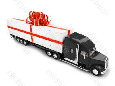 Present truck isolated front view