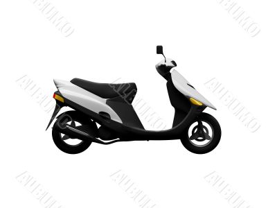 Scooter isolated moto side view
