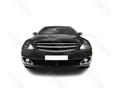 isolated black car front view 02