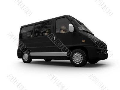 Van isolated front view