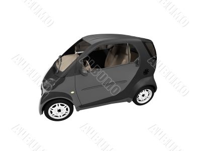 Mini isolated black car front view 01
