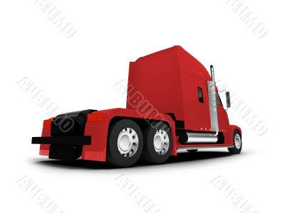 Monstertruck isolated red back view