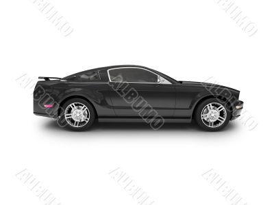 isolated black car side view
