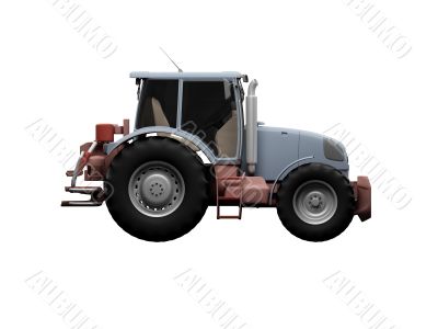 Tractor isolated heavy machine side view