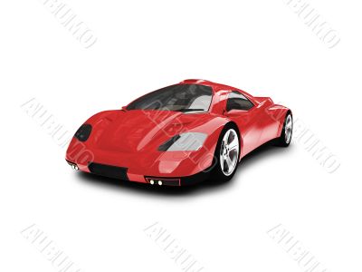 isolated red super car front view 01