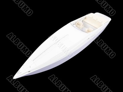 White Boat isolated front view