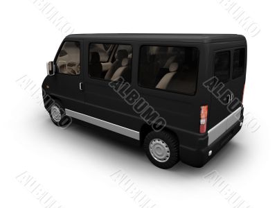 Van isolated back view