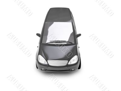 isolated black car top view