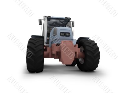 Tractor isolated heavy machine front view 02
