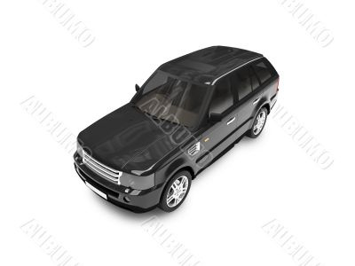 isolated black car front view 03