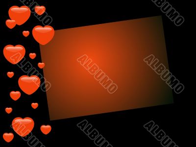 Card with red hearts