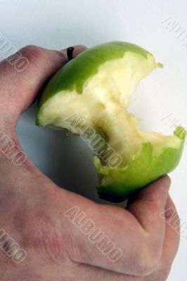 Green Apple in men hand