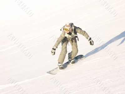 Snowboarding woman
