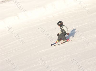 Skiing boy