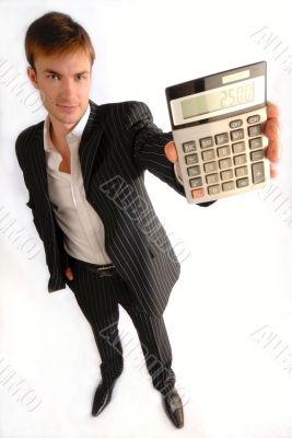 businessman and calculator