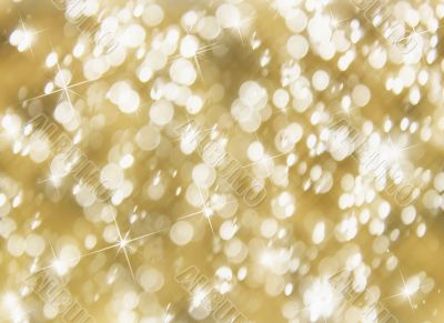 Golden background of bokeh lights