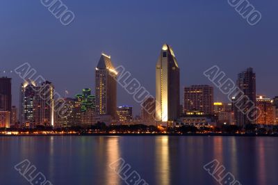 San Diego skyline at night