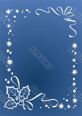 white winter ornate border
