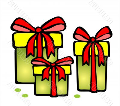 three ornate gift boxes