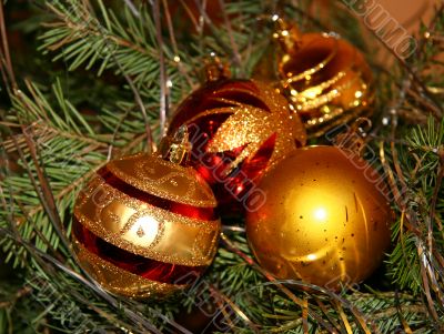 New Year`s ornaments for a fur-tree.
