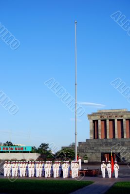 Flag of Vietnam in morning