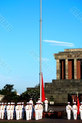 Flag of Vietnam in morning