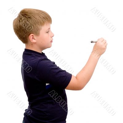 schoolboy with a pen
